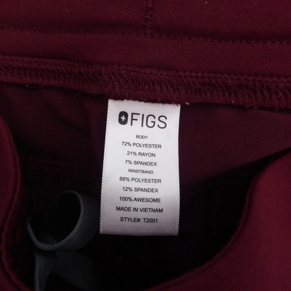 FIGS T2001 Axim Cargo Scrubs Mens Pants Burgundy Red Medium